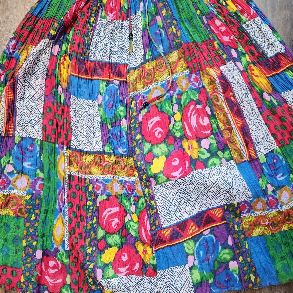 Euc Diversity Petites Patchwork Style Cotton Draw… - image 6